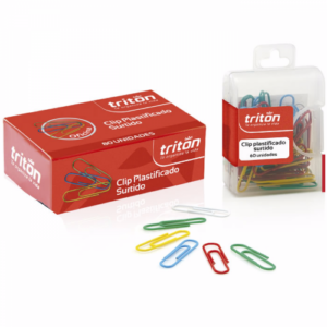 CLIP PLASTIFICADO COLOR SURTIDO 80 UND TRITON