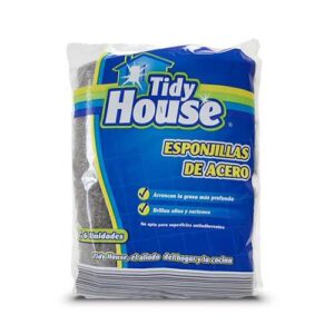 ESPONJILLA DE ACERO TIDY HOUSE 6 UNID BRILLO FINO