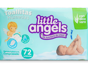 TOALLITAS HUMEDAS LITTLE ANGELS 72 UNIDADES 16CM*10CM
