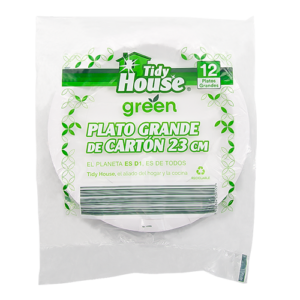 Plato de carton 23cm - 12 unidades