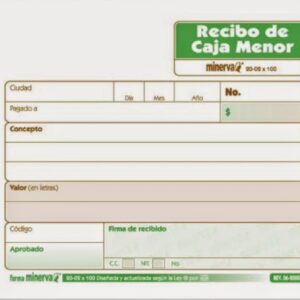 TALONARIO RECIBO CAJA MENOR - ACUSE CAJA MENOR